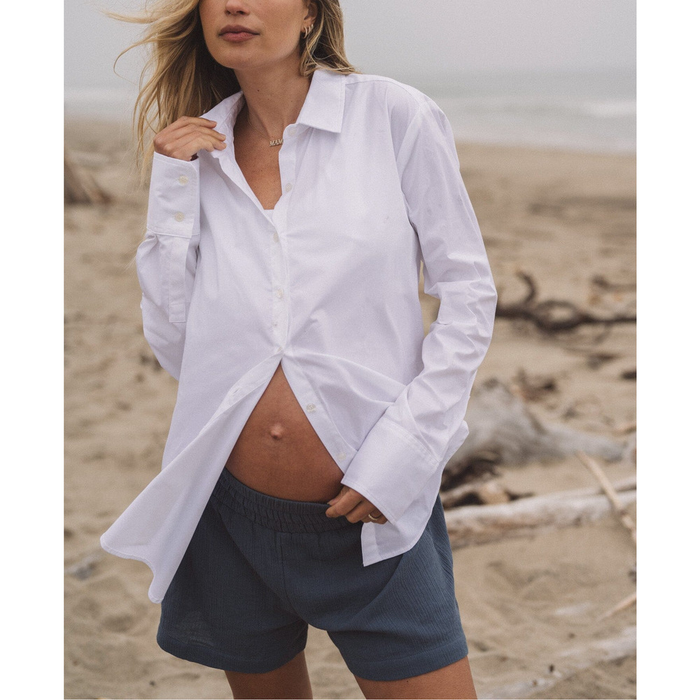 Hatch 'The Classic' White Buttondown Maternity Shirt Size 1